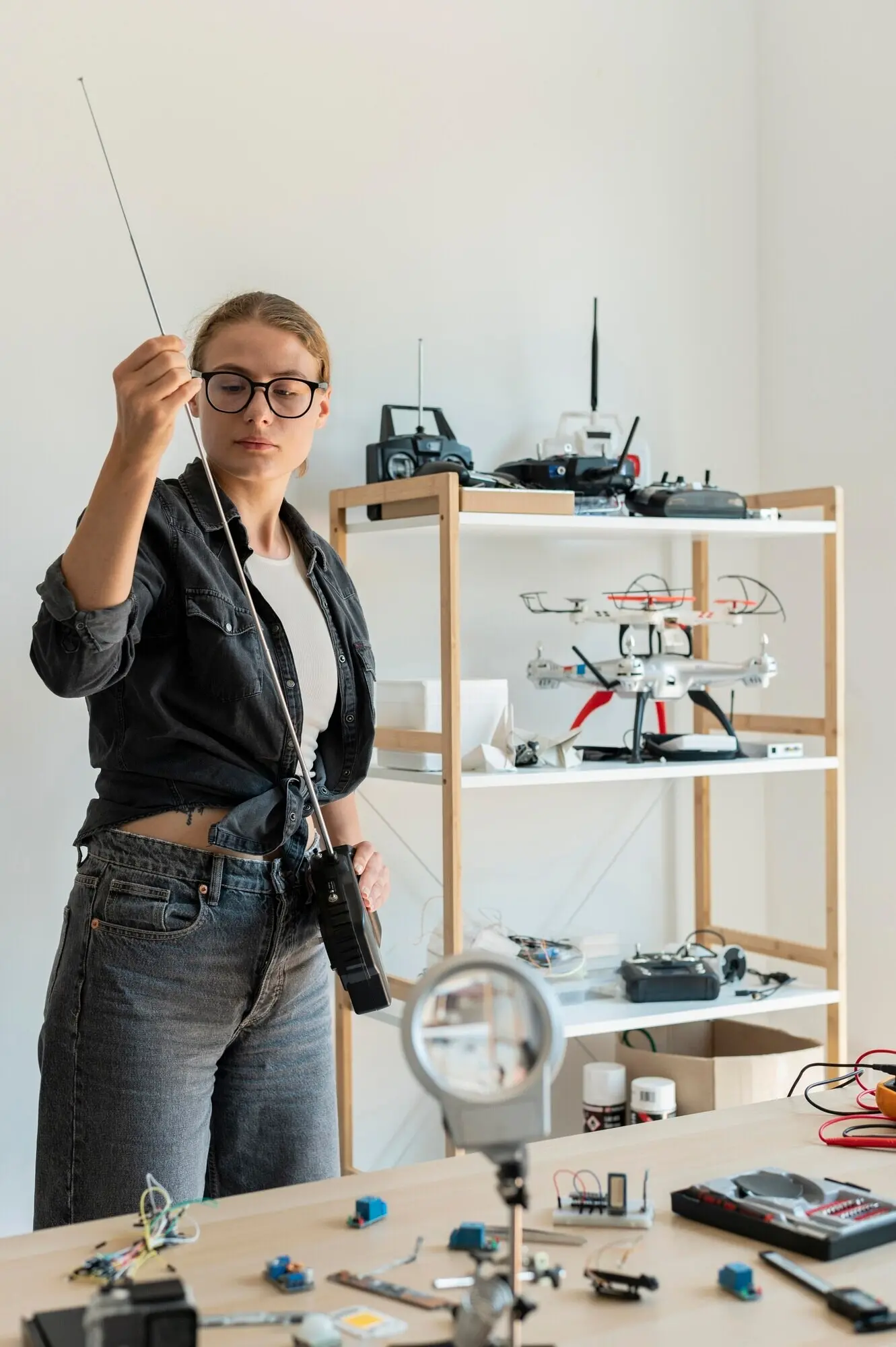 Erfinderin arbeitet an einer neuen Kreation.